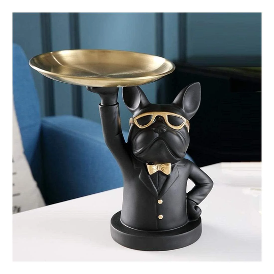 Bulldog med Løftet Bakke - Statue