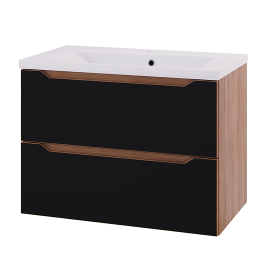 Linn Bad Emma D45cm Servantskap Svart Matt / 80cm 2 Skuffer