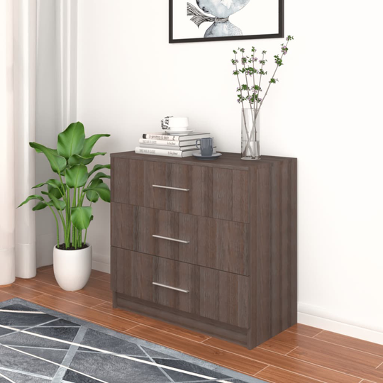 vidaXL kommode 71x35x68 cm spånplader grå sonoma-eg