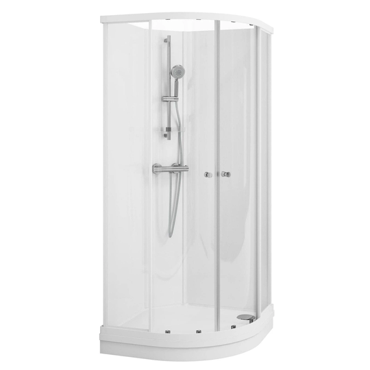 Vikingbad Sofia Dusjkabinett Buet H210cm Hvit Matt / Basic 70x90cm Høyre