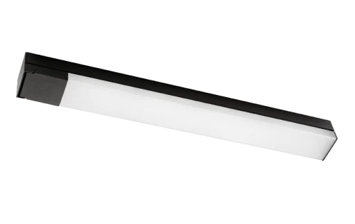 Speilarmatur Prelude Square LED 16W 2700K, med uttak, sort
