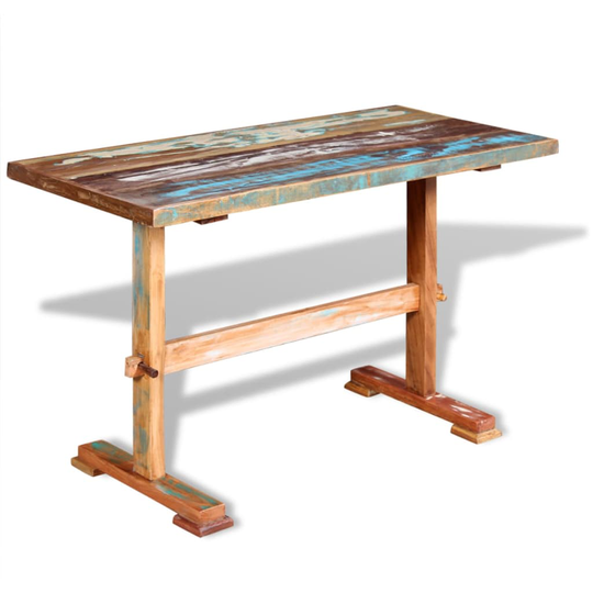 vidaXL piedestalspisebord 120x58x78 cm massivt genbrugstræ