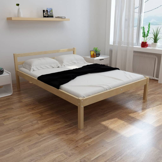 vidaXL seng med madras massivt fyrretræ 140 x 200 cm