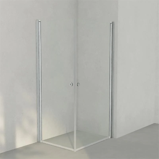 INR Iconic Nordic Rooms Dusjhjørne Linc Angel Original, Klart Glass, Timeless Glass Matt Aluminium / 80x100cm