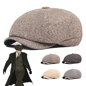 Den store Gatsby Charleston Herre Gangster Retro / vintage De livlige 20-årene 1920-tallet Alle årstider Baret Hatt Budcaps Herre Gutt Tenåring Kostume hatt År