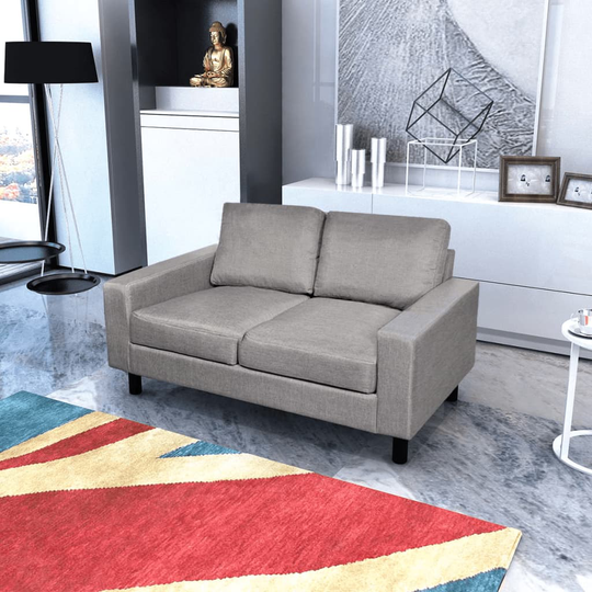 vidaXL 2-pers. sofa stof lysegrå