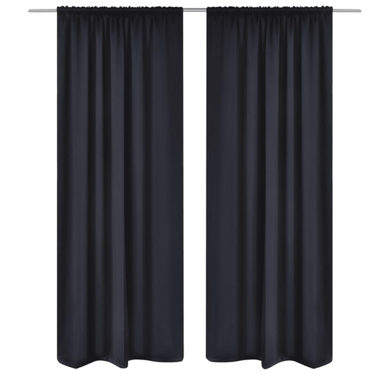 2 stk Sort Blackout Gardiner 135 x 245 cm