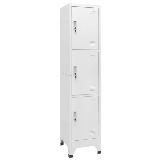 vidaXL lockerskab med tre rum 38x45x180 cm