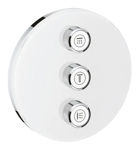 Grohe Grohtherm SmartControl Volume Rundt Kontrollsett, 3 uttak, Hvit