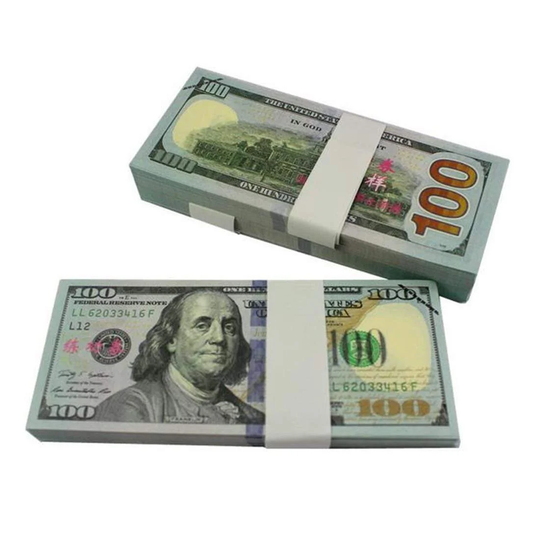 Legetøjspenge - 100 amerikanske dollar (100 sedler)