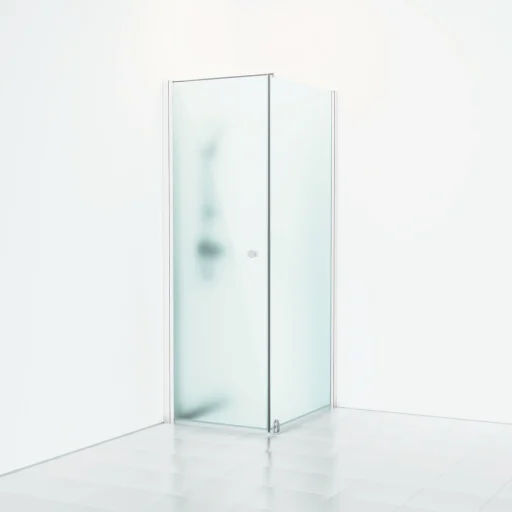 Svedbergs Skoga dusjhjørne 80 x 93 cm, dør og fast vegg, frostet glas/matt hvit
