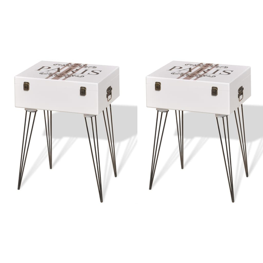 vidaXL sengeskabe 2 stk. 40 x 30 x 57 cm hvid