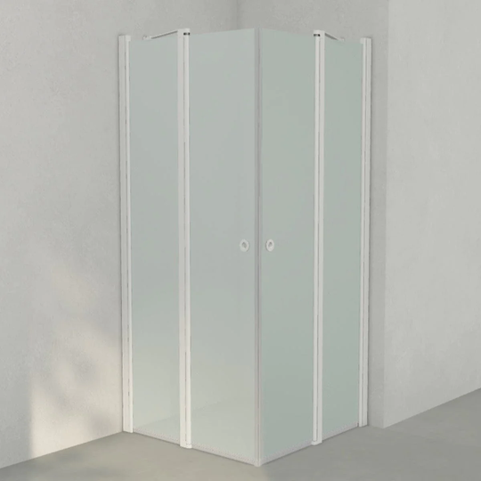 INR Iconic Nordic Rooms Dusjhjørne Linc 16 Måltilpasset Hvit Matt / Frostet Glass