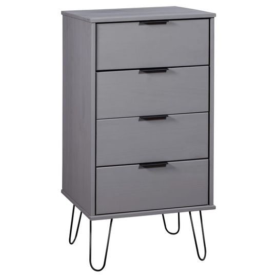 vidaXL kommode 45x39,5x90,3 cm massivt fyrretræ grå