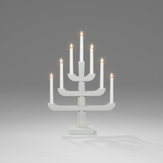 Electric candlestick 7L wood 50cm (Grå)