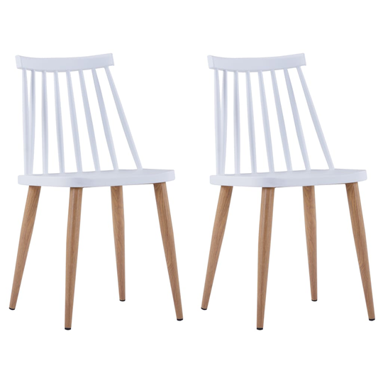 vidaXL spisebordsstole 2 stk. hvid plastik