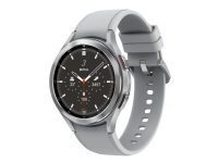 Samsung Galaxy Watch4 Classic - 46 mm - sølv - smart ur med rillesportsbånd - fluoroelastomer - sølv - display 1.4 - 16 GB - NFC, Wi-Fi, Bluetooth - 4G - 52 g