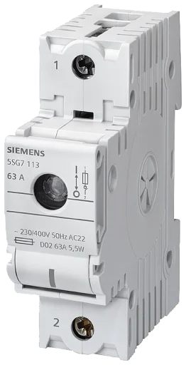 Miniisert Sikringsbryter D02, 63A, 1P+N