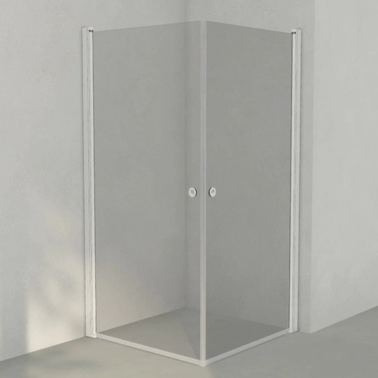 INR Iconic Nordic Rooms Dusjhjørne Linc Angel Original, Grått Glass Hvit Matt / 100x100cm