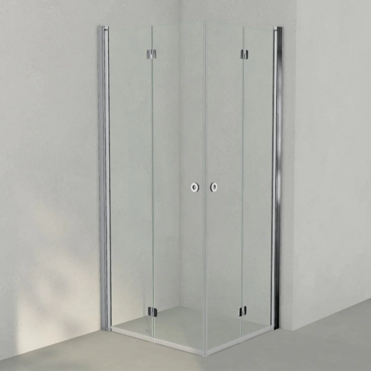 INR Iconic Nordic Rooms Dusjhjørne Linc Angel Flex Original Krom / 90x80cm Klart Glass