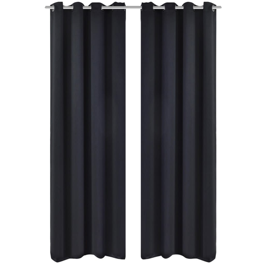 vidaXL mørklægningsgardiner 2 stk. med metalsnøreringe 135x175 cm sort