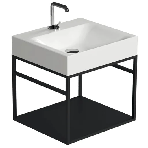 Lavabo Cento 50 veggmodul i stål og matt sort