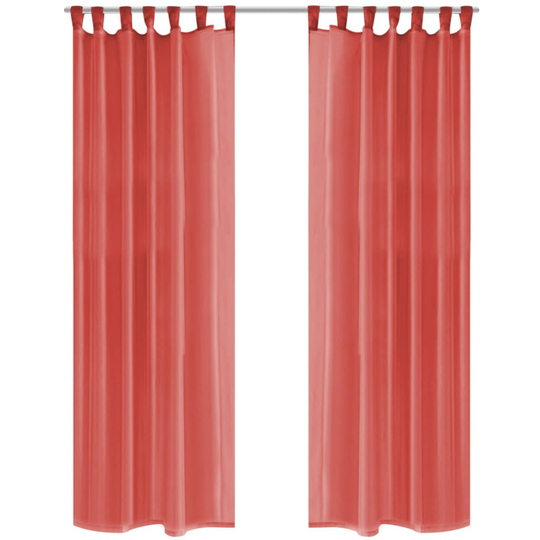 vidaXL voile-gardiner 2 stk. 140x245 cm rød