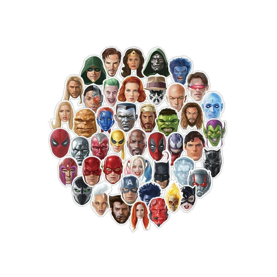 50x Klistermærker, Superhelte 2