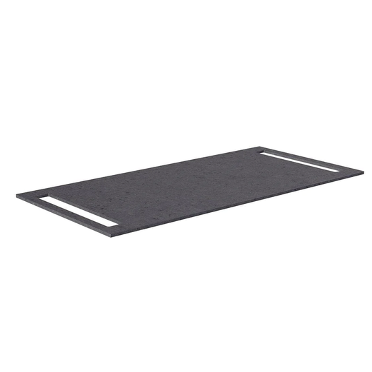 Korsbakken Benkeplate HPL med Håndkleholder Antrasitt / 2 Sider 100cm