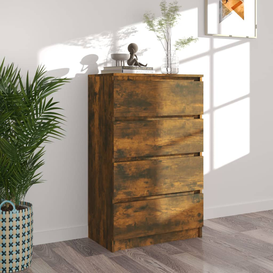 vidaXL kommode 60x35x98,5 cm konstrueret træ røget egetræsfarve