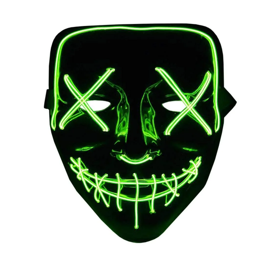 The Purge LED Neon Mask, Halloween - Grøn