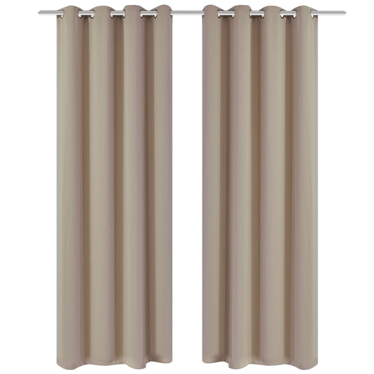 vidaXL mørklægningsgardiner 2 stk. med metalsnøreringe 135x175 cm cremefarvet