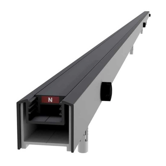Vikingbad Magnetprofil Vegg (Justerbar) Liam H193cm Svart Matt