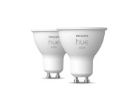 Philips Hue White - LED-spot lyspære - GU10 - 5.2 W (tilsvarende 57 W) - klasse F - varmt hvidt lys - 2700 K (pakke med 2)