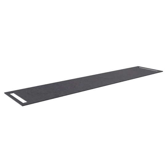 Korsbakken Benkeplate HPL med Håndkleholder Antrasitt / 2 Sider 220cm