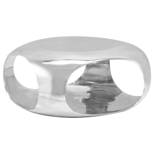 vidaXL sofabord støbt aluminium 70 x 70 x 32 cm sølvfarvet