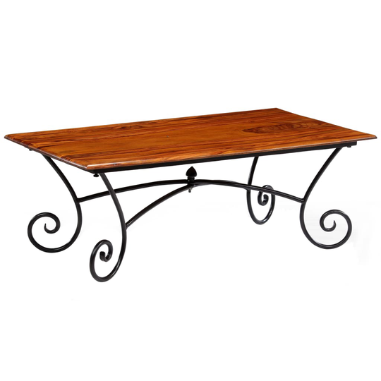 vidaXL sofabord med buede ben massivt sheeshamtræ 110 x 60 x 39 cm
