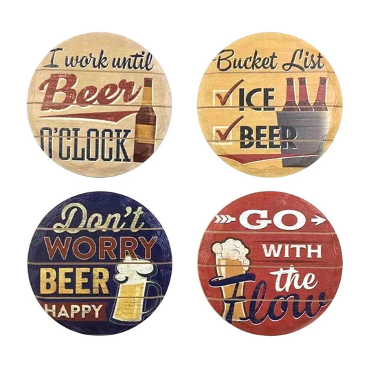 4x Coasters i vintage stil