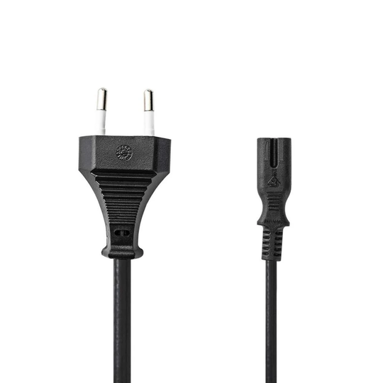Strømkabel med Euro-stik og IEC-320-C7 - Sort