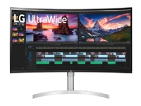 LG 38WN95C-W - LED-skærm - kurvet - 38 (37.5 til at se) - 3840 x 1600 UWQHD+ @ 144 Hz - IPS - 450 cd/m² - 1000:1 - HDR10 (HDR™ 600) - 5 ms - 2xHDMI, DisplayPort, USB-C (Thunderbolt™ 3) - højtalere