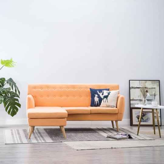 vidaXL L-formet sofa i stofbeklædning 171,5 x 138 x 81,5 cm orange