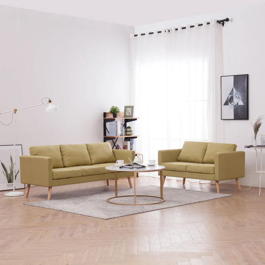 vidaXL sofasæt i 2 dele stof grøn
