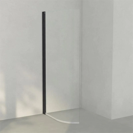 INR Iconic Nordic Rooms Dusjvegg Linc Josephine B78 og B88cm Svart Matt / 88cm Klart Glass