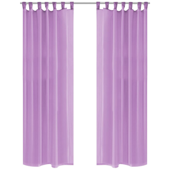vidaXL voile-gardiner 2 stk. 140x245 cm lilla