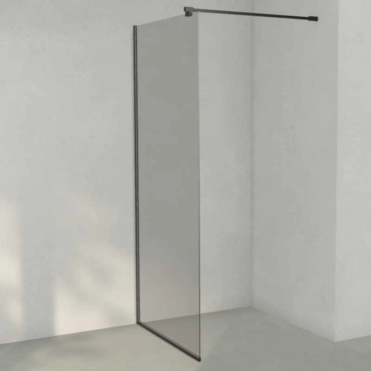 INR Iconic Nordic Rooms Dusjvegg ARC 20 Frame Måltilpasset Svart Matt / Grått Glass