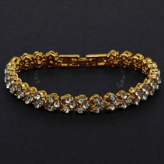Klassisk Armbånd med Rhinsten - Guld