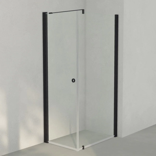 INR Iconic Nordic Rooms Dusjhjørne Linc 13 Original Svart Matt / 70x100cm Klart Glass