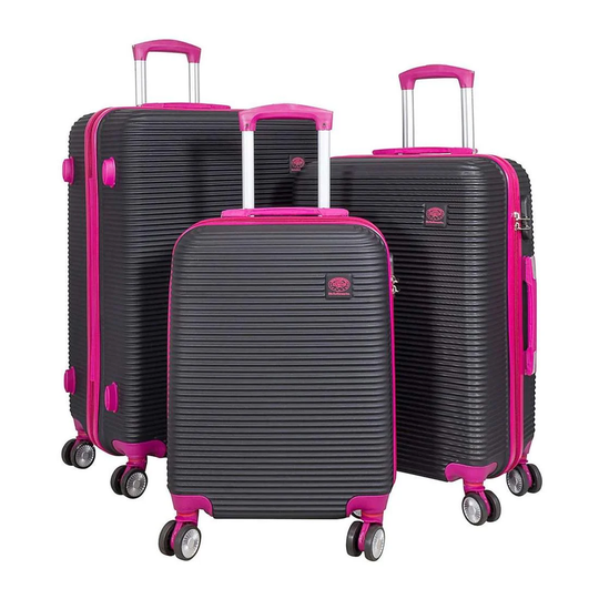 Sæt kufferter, 3 styk - Fuchsia