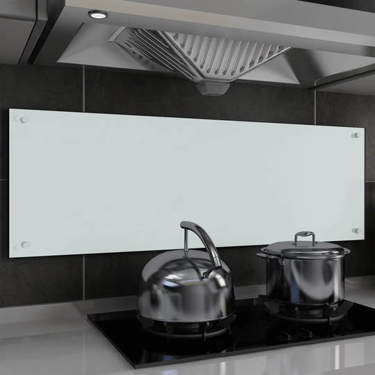 vidaXL stænkplade til køkkenet 120 x 40 cm hærdet glas hvid