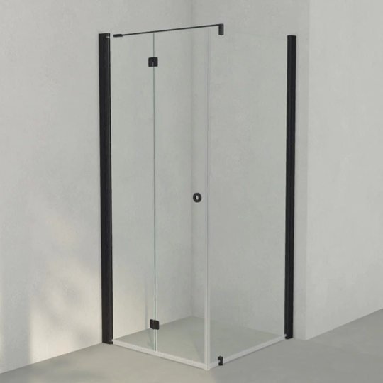 INR Iconic Nordic Rooms Dusjhjørne Linc 13 Flex Original Svart Matt / 90x90cm Venstre Hengslet